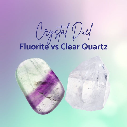 Crystal Duel - Fluorite vs. Clear Quartz