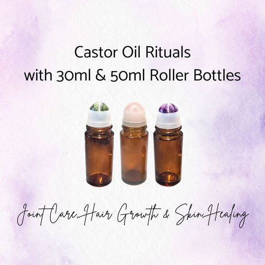 Castor Oil Rituals with 30ml & 50ml Roller Bottles | Joint Care, Hair Growth & Skin Healing