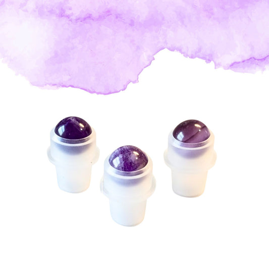 Amethyst Gemstone Rollerball | Calm & Spiritual Balance | Fits 5ml and 10ml Roller Bottles