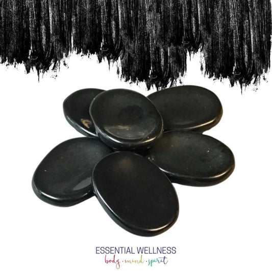 BLACK TOURMALINE Worry Stone, Calming Stone, Anxiety Stone, Thumb Stone, Fidget Stone, Pocket Stone, Meditation Crystal - Reiki Enhanced