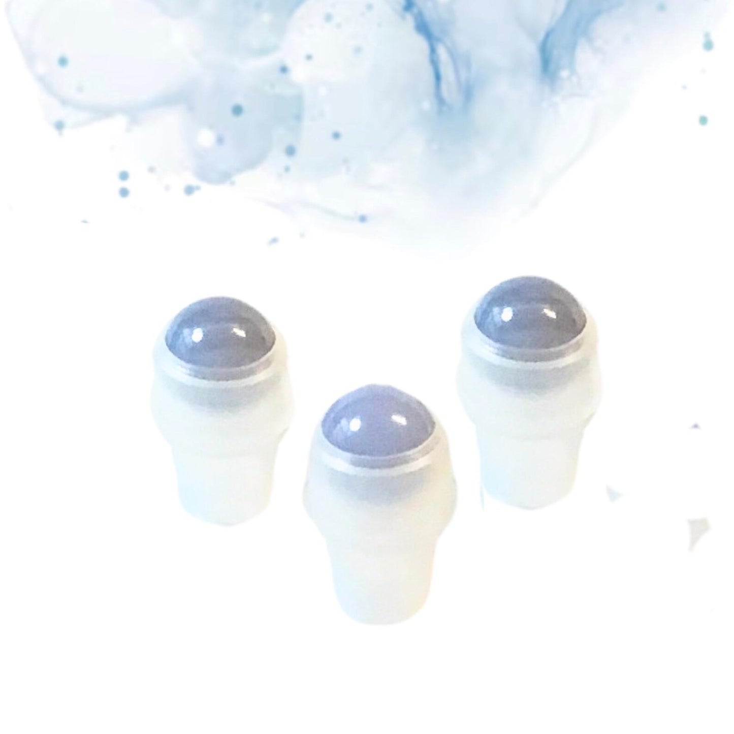 BLUE LACE AGATE Rollerball - 1 or Sets - Gemstone Roller Ball - Crystal Roller Ball - Rollerball Insert - Roller Bottle Top