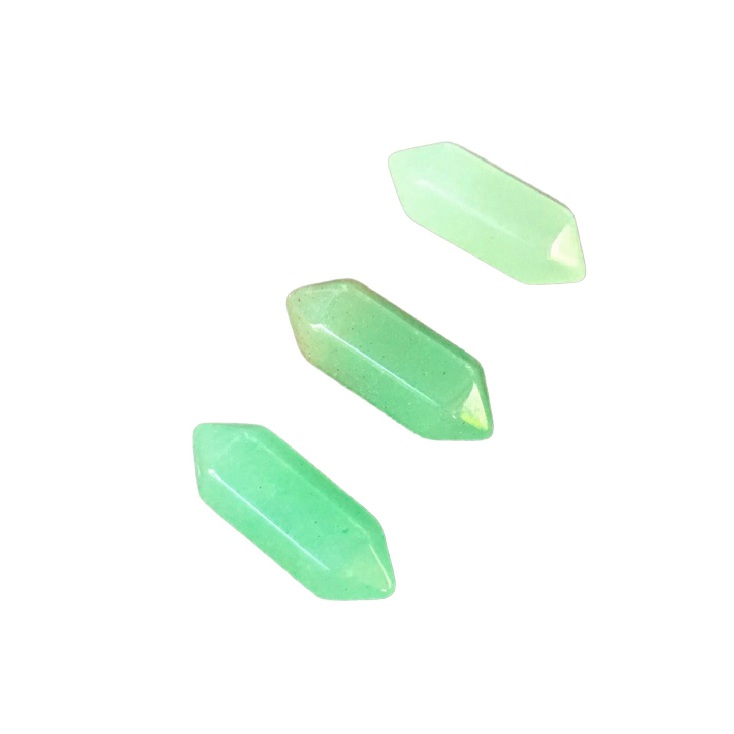 GREEN AVENTURINE Mini Double Terminated Crystals - Grid Crystals - Healing Crystals - Tiny Carved Gemstones - Orgonite Crystals