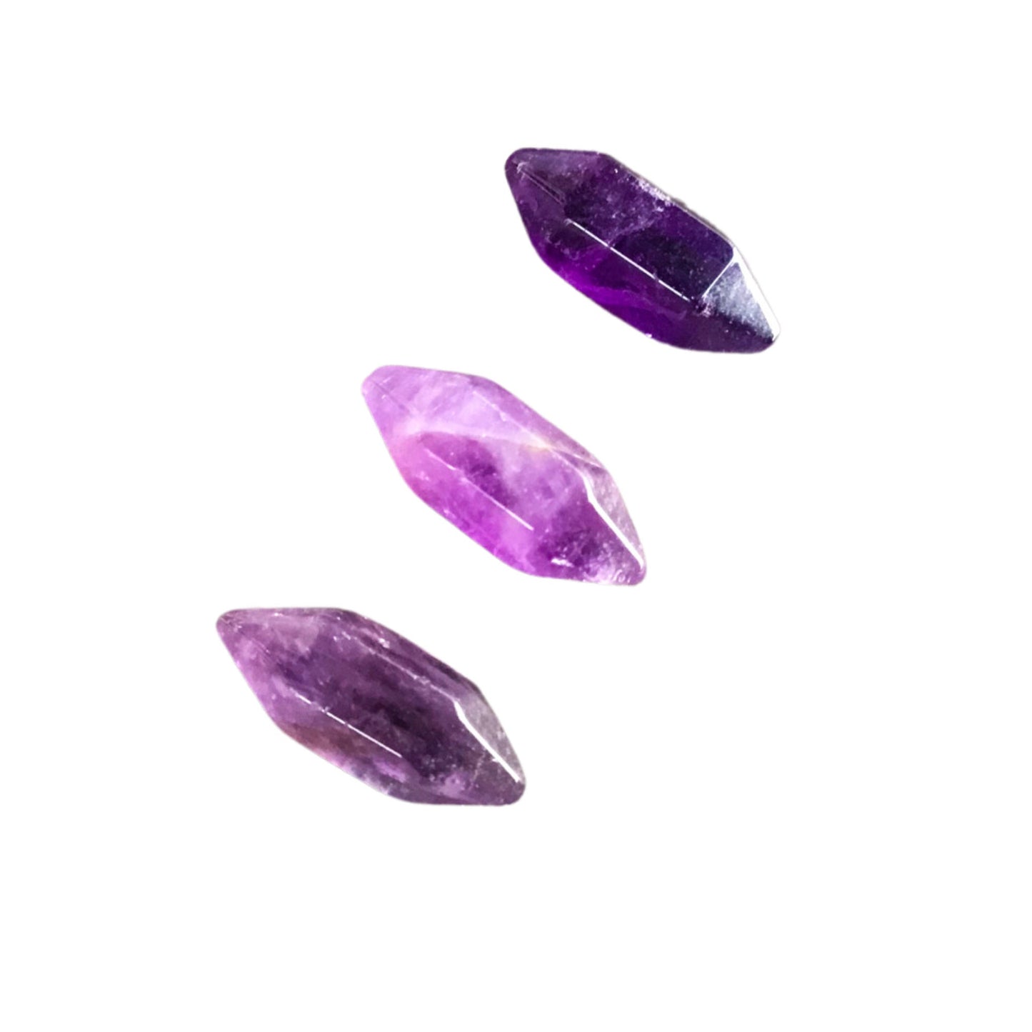 AMETHYST Mini Double Terminated Crystals - Grid Crystals - Healing Crystals - Tiny Carved Gemstones - Orgonite Crystals