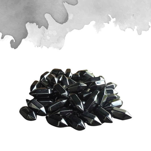 BLACK OBSIDIAN Mini Double Terminated Crystals - Grid Crystals - Healing Crystals - Tiny Carved Gemstones - Orgonite Crystals