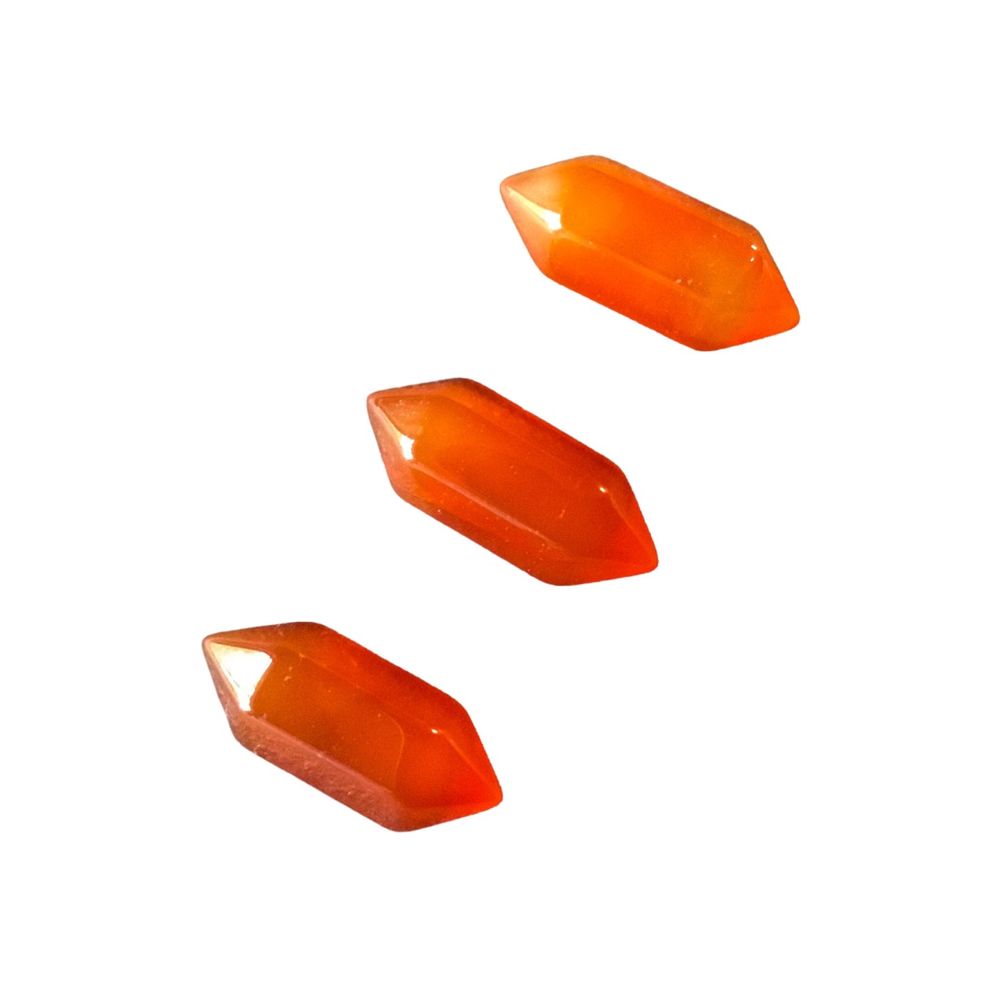 CARNELIAN Mini Double Terminated Crystals - Grid Crystals - Healing Crystals - Tiny Carved Gemstones - Orgonite Crystals