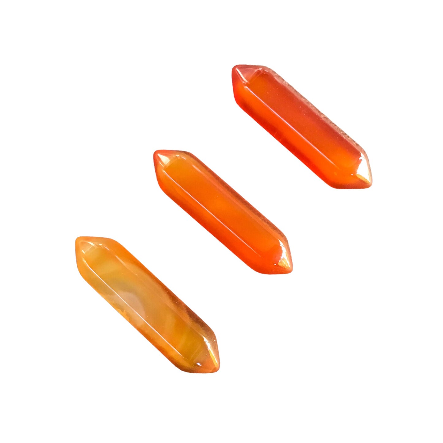 CARNELIAN Small Double Terminated Crystals - Grid Crystals - Healing Crystals - Tiny Carved Gemstones - Orgonite Crystals