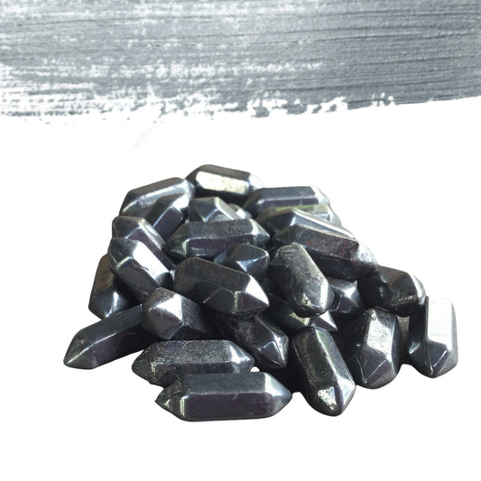 HEMATITE Mini Double Terminated Crystals - Grid Crystals - Healing Crystals - Tiny Carved Gemstones - Orgonite Crystals