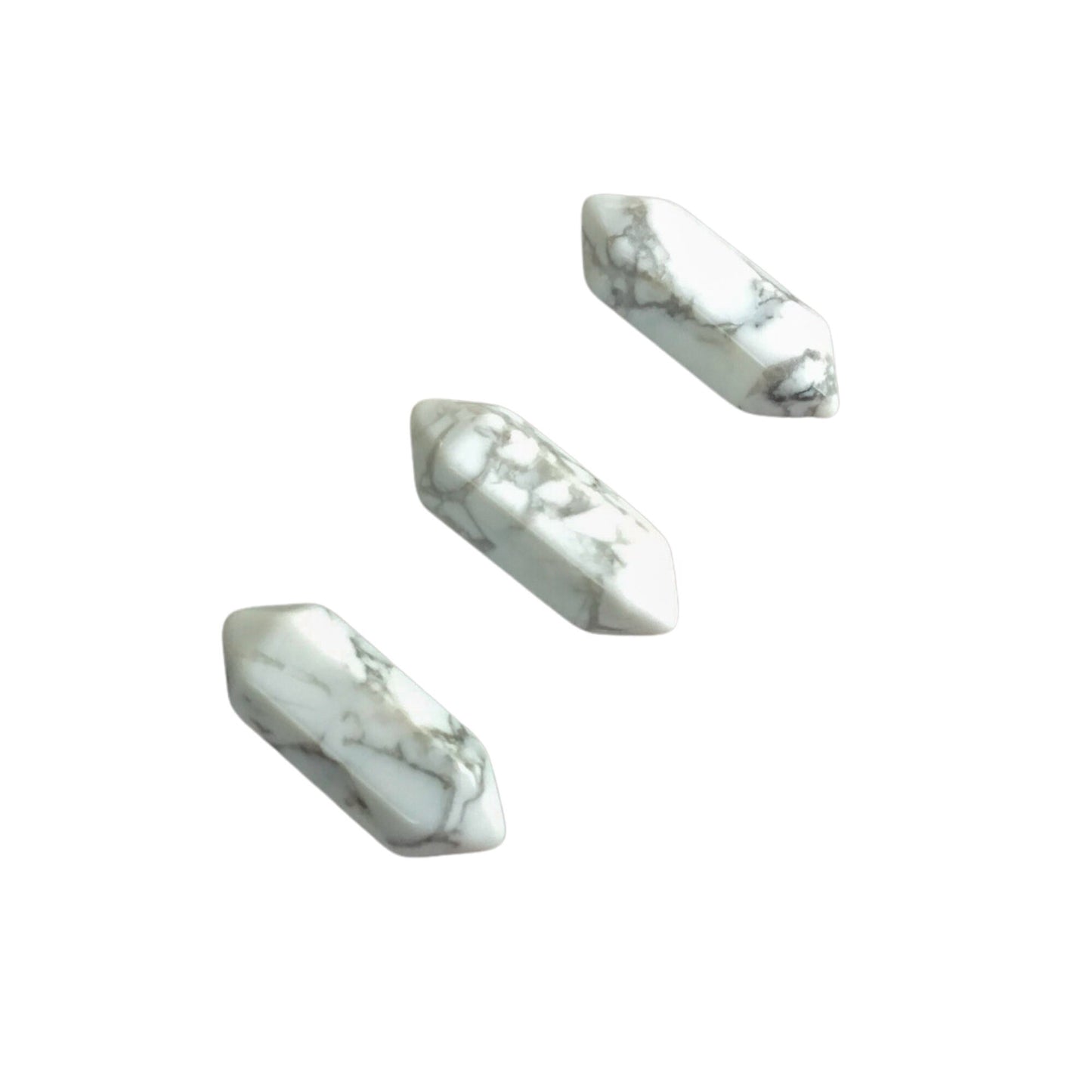 HOWLITE Mini Double Terminated Crystals - Grid Crystals - Healing Crystals - Tiny Carved Gemstones - Orgonite Crystals