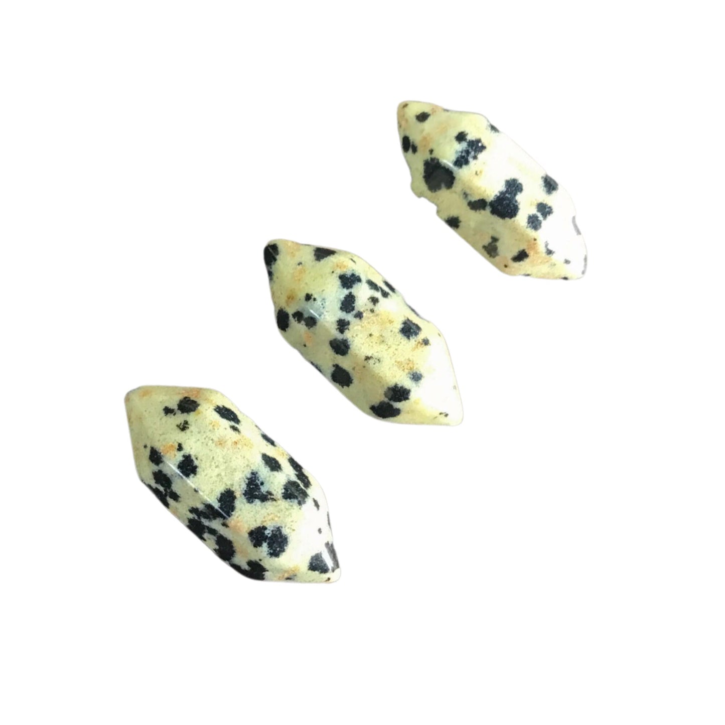 DALMATION JASPER Mini Double Terminated Crystals - Grid Crystals - Healing Crystals - Tiny Carved Gemstones - Orgonite Crystals