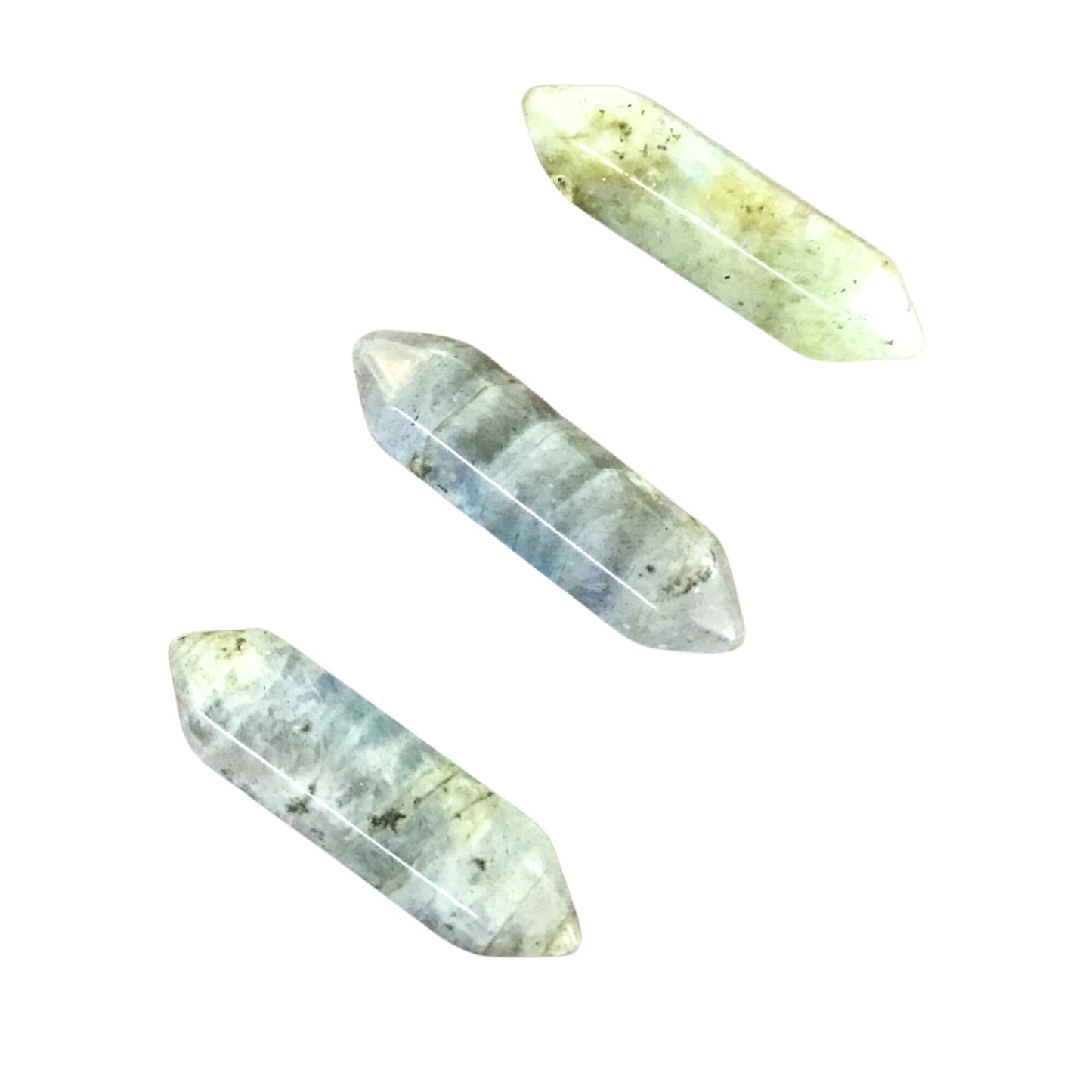 LABRADORITE Small Double Terminated Crystals - Grid Crystals - Healing Crystals - Tiny Carved Gemstones - Orgonite Crystals