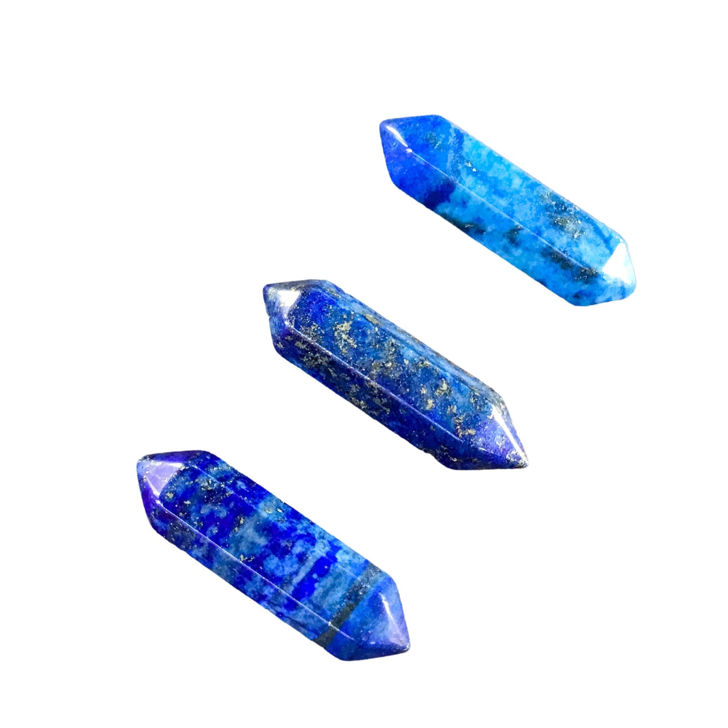 LAPIS LAZULI Small Double Terminated Crystals - Grid Crystals - Healing Crystals - Tiny Carved Gemstones - Orgonite Crystals