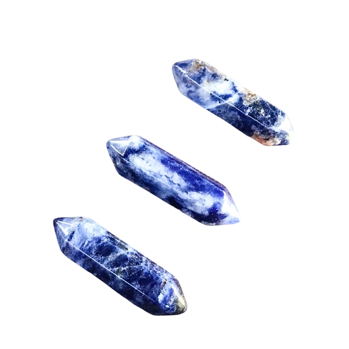 SODALITE Small Double Terminated Crystals - Grid Crystals - Healing Crystals - Tiny Carved Gemstones - Orgonite Crystals