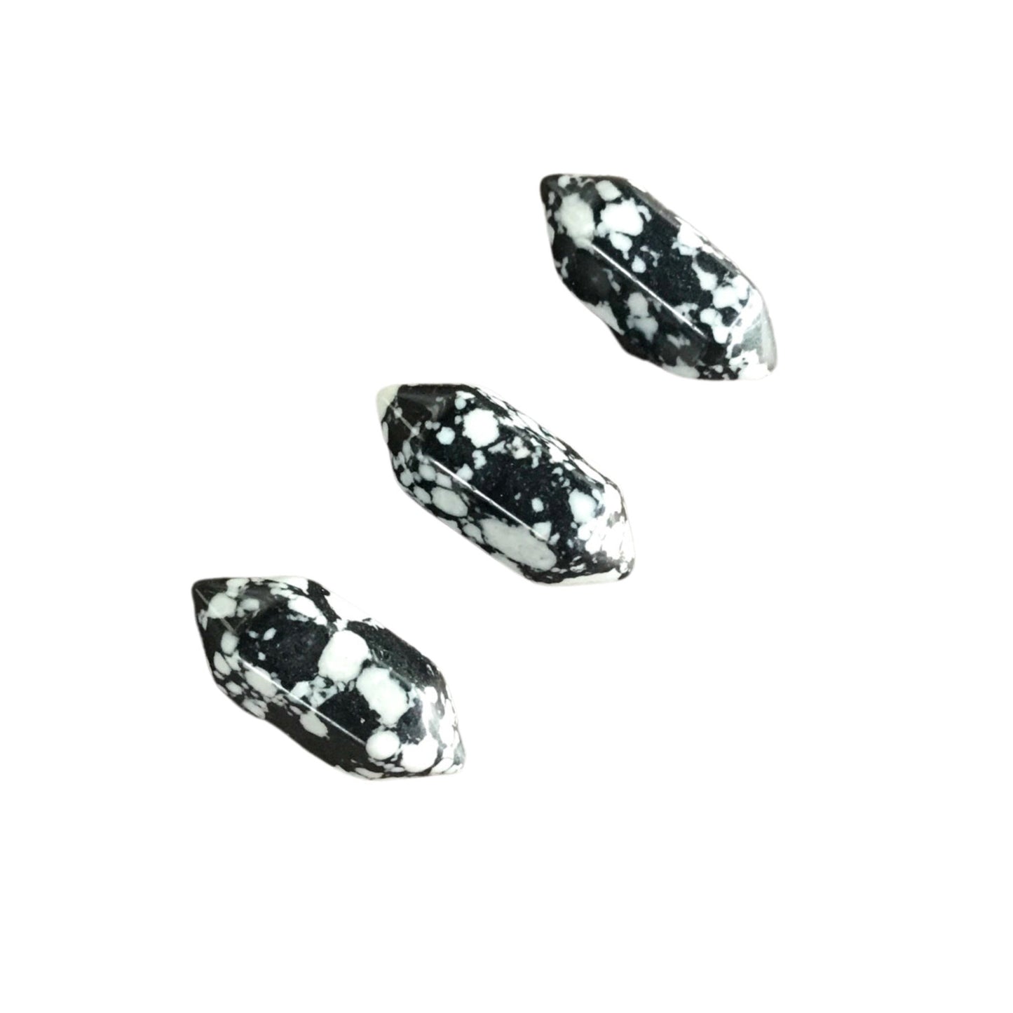 SNOWFLAKE OBSIDIAN Mini Double Terminated Crystals - Grid Crystals - Healing Crystals - Tiny Carved Gemstones - Orgonite Crystals