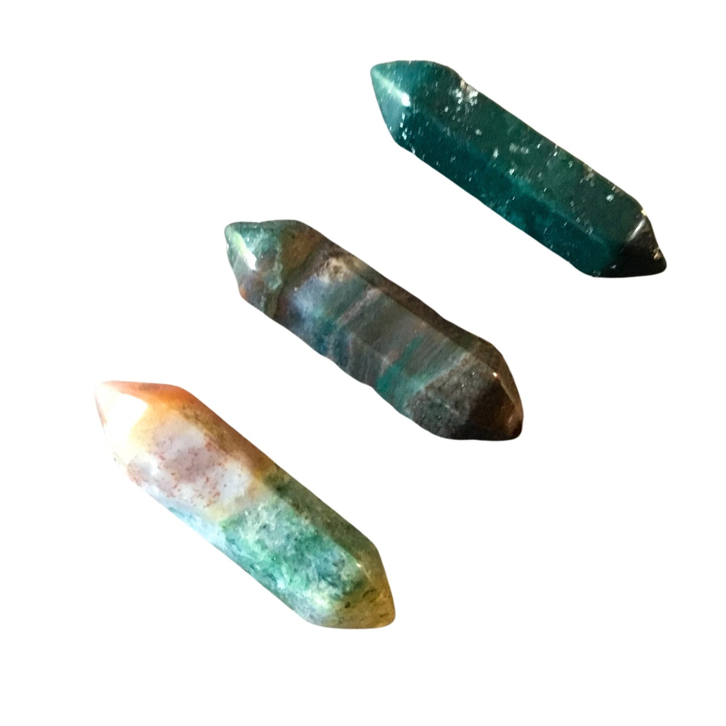 INDIAN AGATE Small Double Terminated Crystals - Grid Crystals - Healing Crystals - Tiny Carved Gemstones - Orgonite Crystals