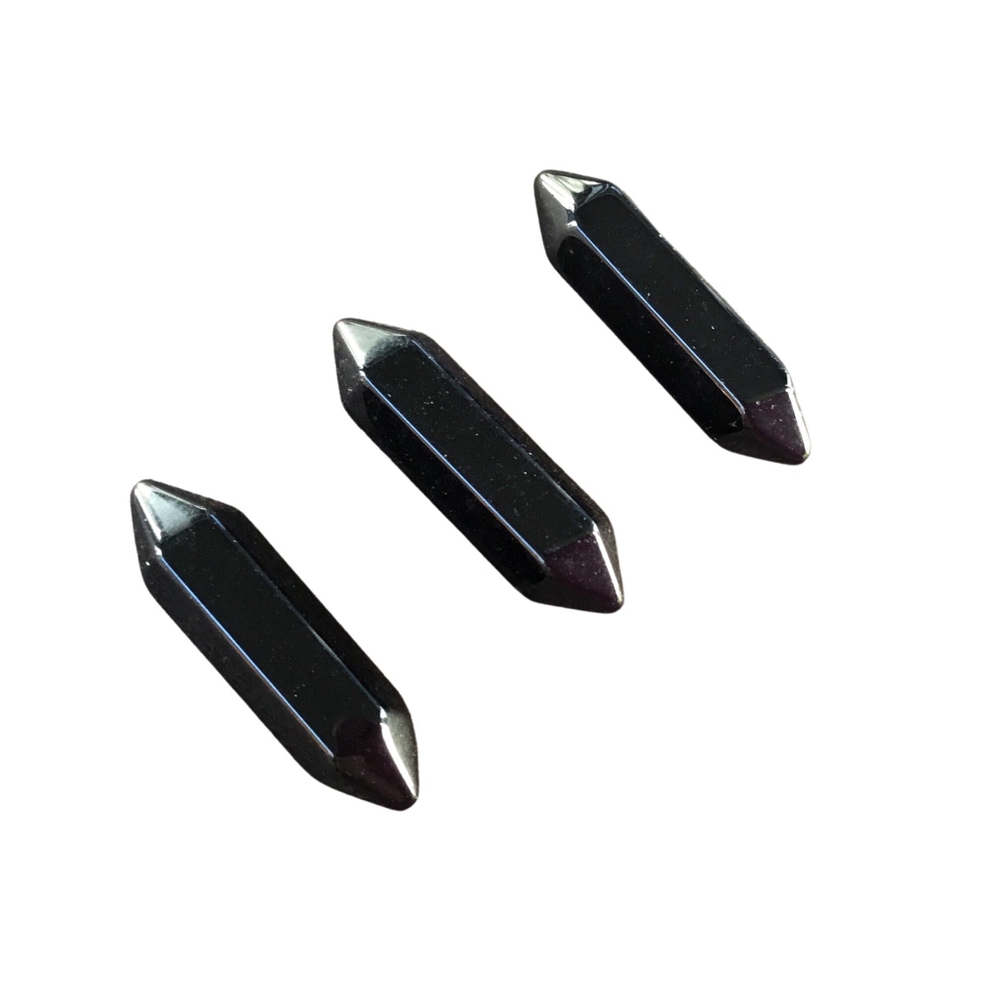 BLACK OBSIDIAN Small Double Terminated Crystals - Grid Crystals - Healing Crystals - Tiny Carved Gemstones - Orgonite Crystals