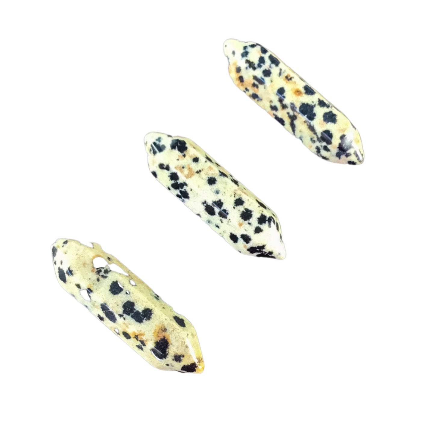 DALMATION JASPER Small Double Terminated Crystals - Grid Crystals - Healing Crystals - Tiny Carved Gemstones - Orgonite Crystals