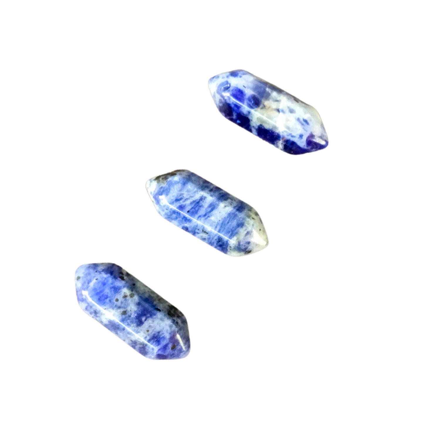 SODALITE Mini Double Terminated Crystals - Grid Crystals - Healing Crystals - Tiny Carved Gemstones - Orgonite Crystals