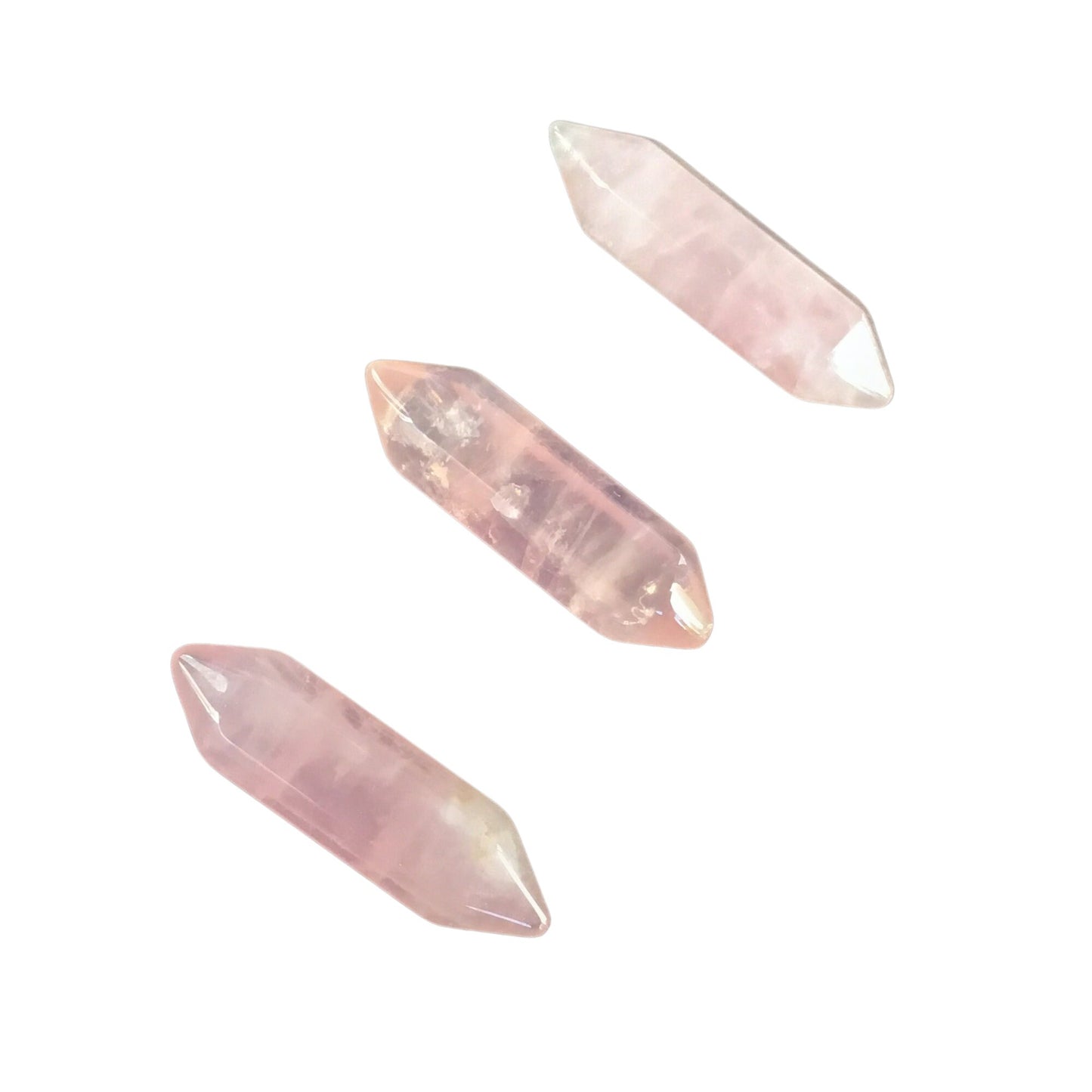 ROSE QUARTZ Small Double Terminated Crystals - Grid Crystals - Healing Crystals - Tiny Carved Gemstones - Orgonite Crystals