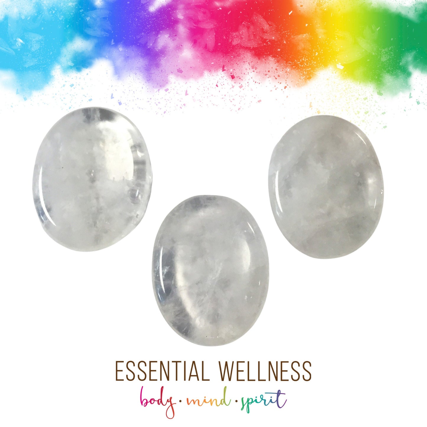 CLEAR QUARTZ Worry Stone, Calming Stone, Anxiety Stone, Thumb Stone, Fidget Stone, Pocket Stone, Meditation Crystal - Reiki Enhanced