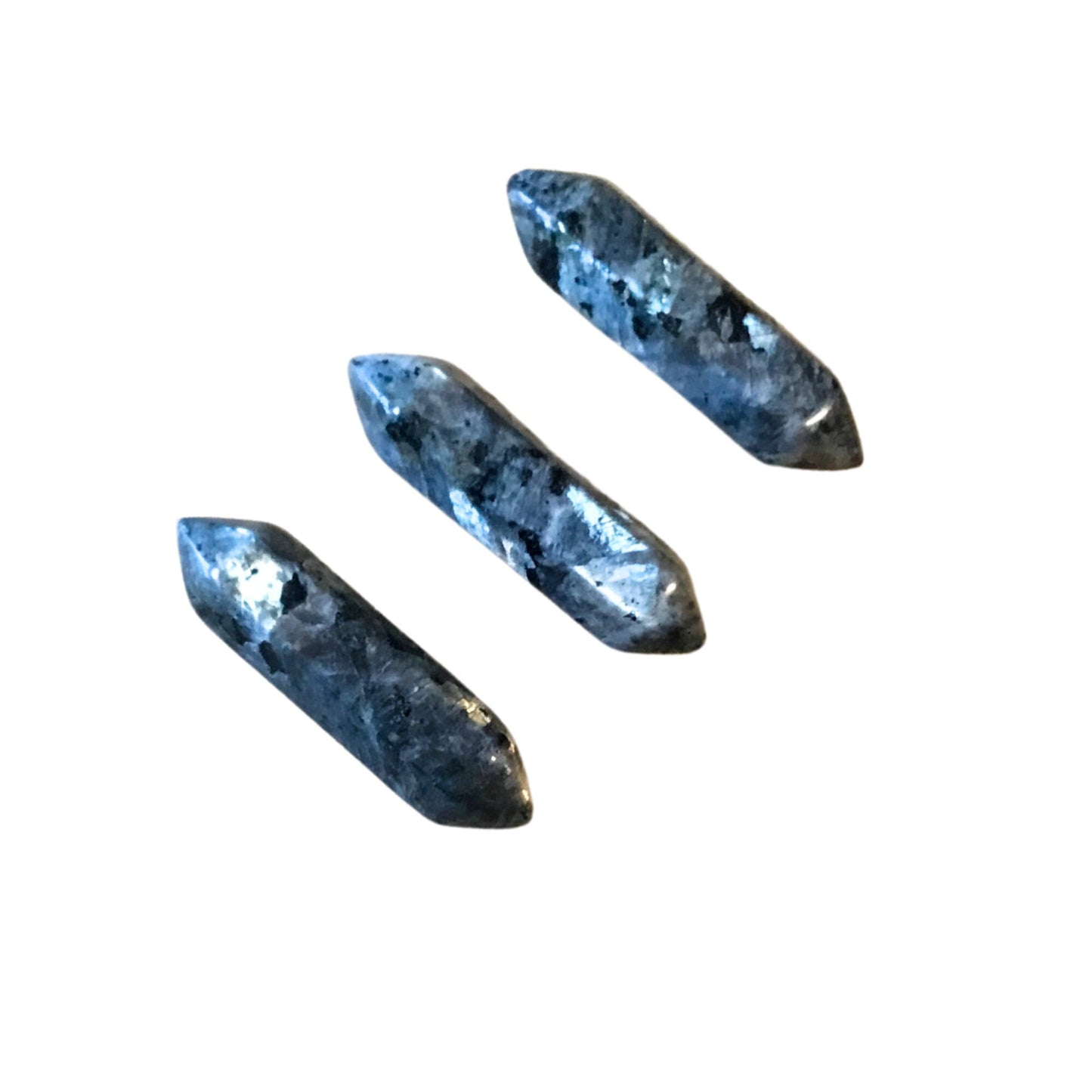 LARVIKITE Small Double Terminated Crystals - Grid Crystals - Healing Crystals - Tiny Carved Gemstones - Orgonite Crystals