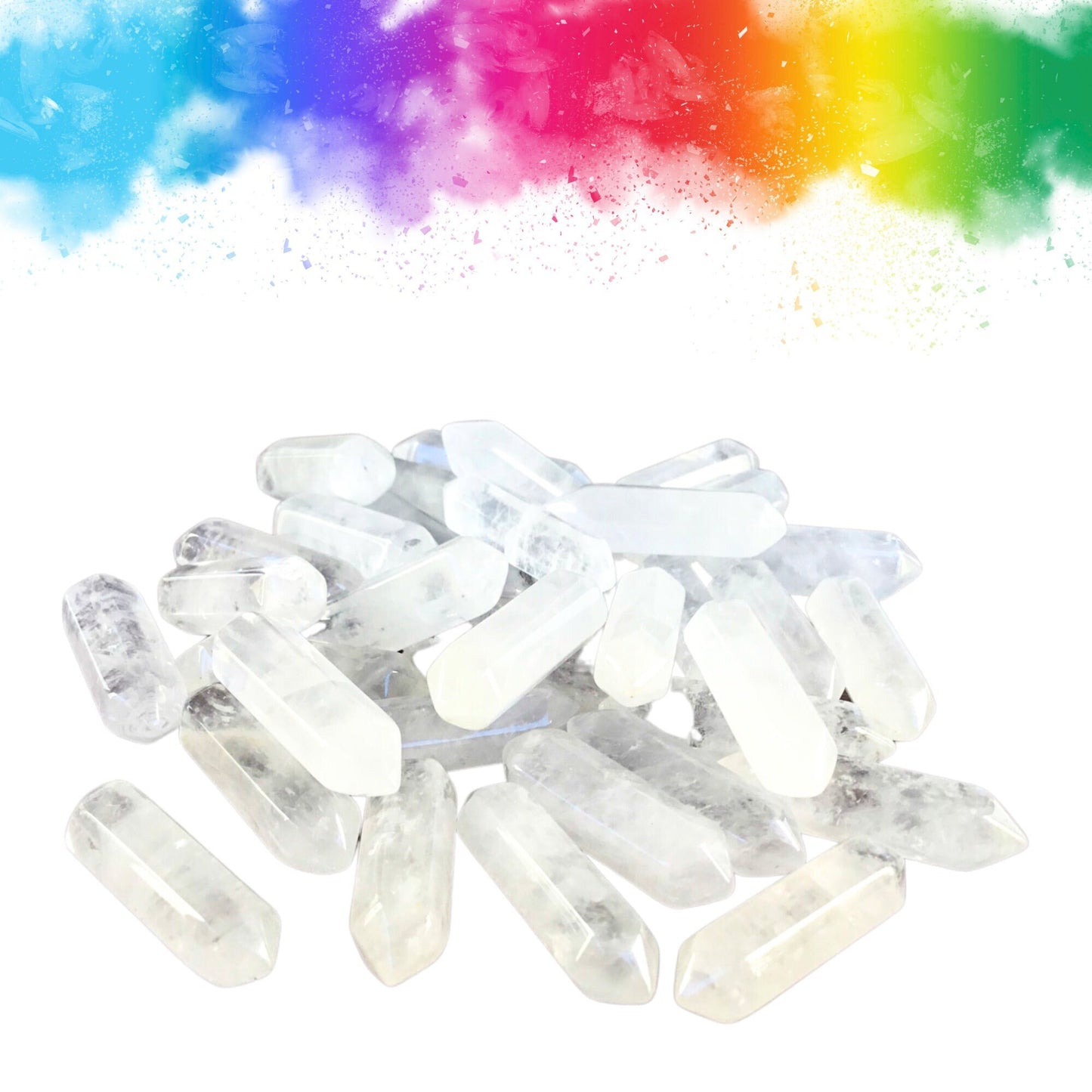 CLEAR QUARTZ Small Double Terminated Crystals - Grid Crystals - Healing Crystals - Tiny Carved Gemstones - Orgonite Crystals