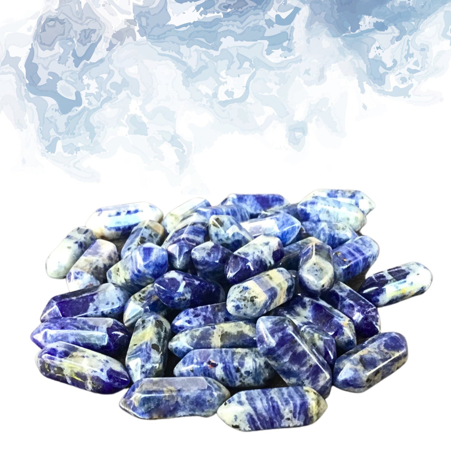 SODALITE Mini Double Terminated Crystals - Grid Crystals - Healing Crystals - Tiny Carved Gemstones - Orgonite Crystals