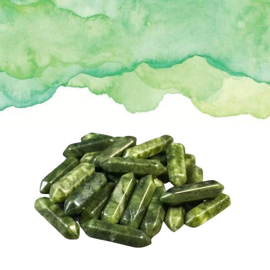 GREEN JADE Small Double Terminated Crystals - Grid Crystals - Healing Crystals - Tiny Carved Gemstones - Orgonite Crystals