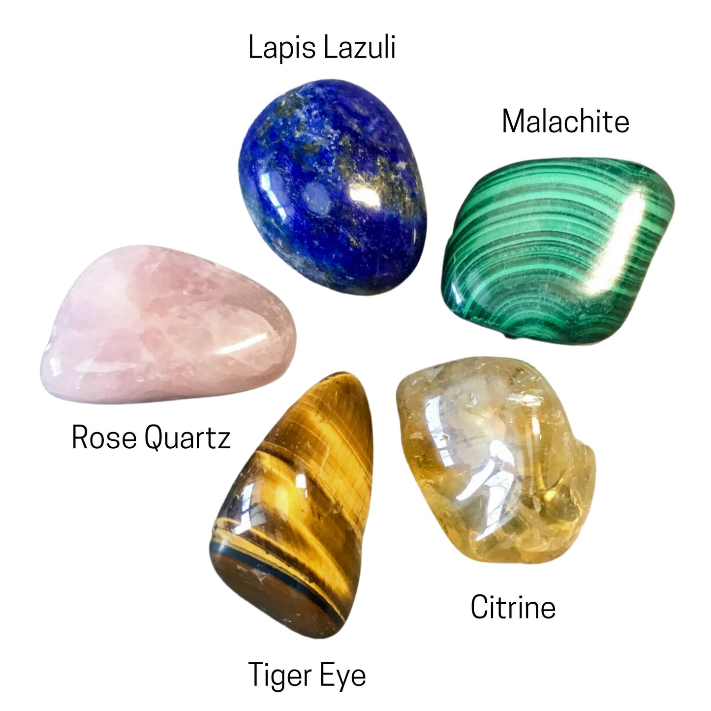 Taurus Energy Crystal Set - Healing Crystals & Stones - 2 Sizes - with Information and Mantra Card plus Display Frame, Reiki Enhanced