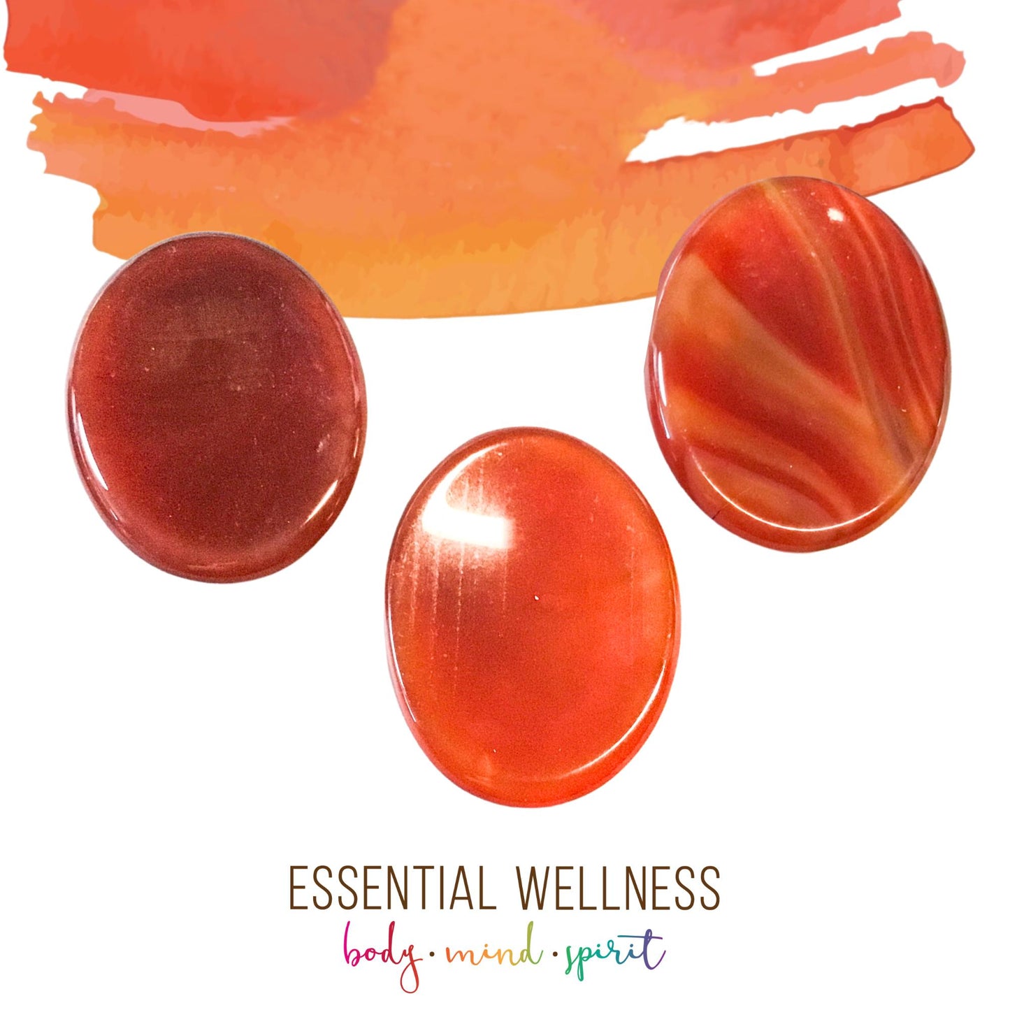 CARNELIAN Worry Stone, Calming Stone, Anxiety Stone, Thumb Stone, Fidget Stone, Pocket Stone, Meditation Crystal - Reiki Enhanced