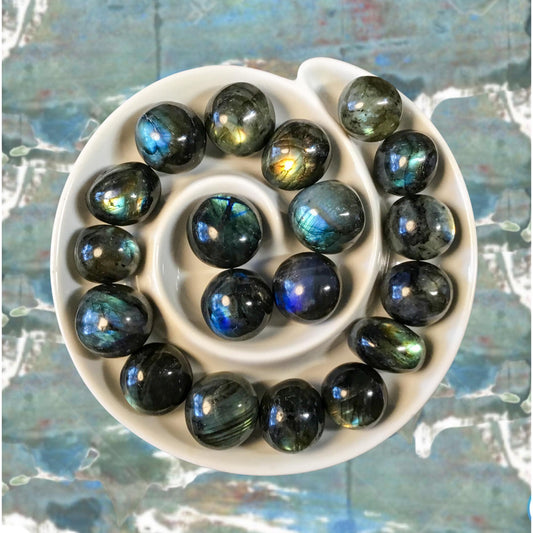 LABRADORITE Blue Light Tumbled Stone - Choice of Sizes and Quantity - Polished High Energy Stones with information Card - Reiki Enhanced