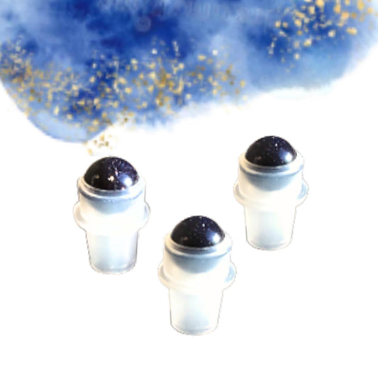 Blue Goldstone Gemstone Rollerball | Confidence & Motivation | Fits 5ml and 10ml Roller Bottles
