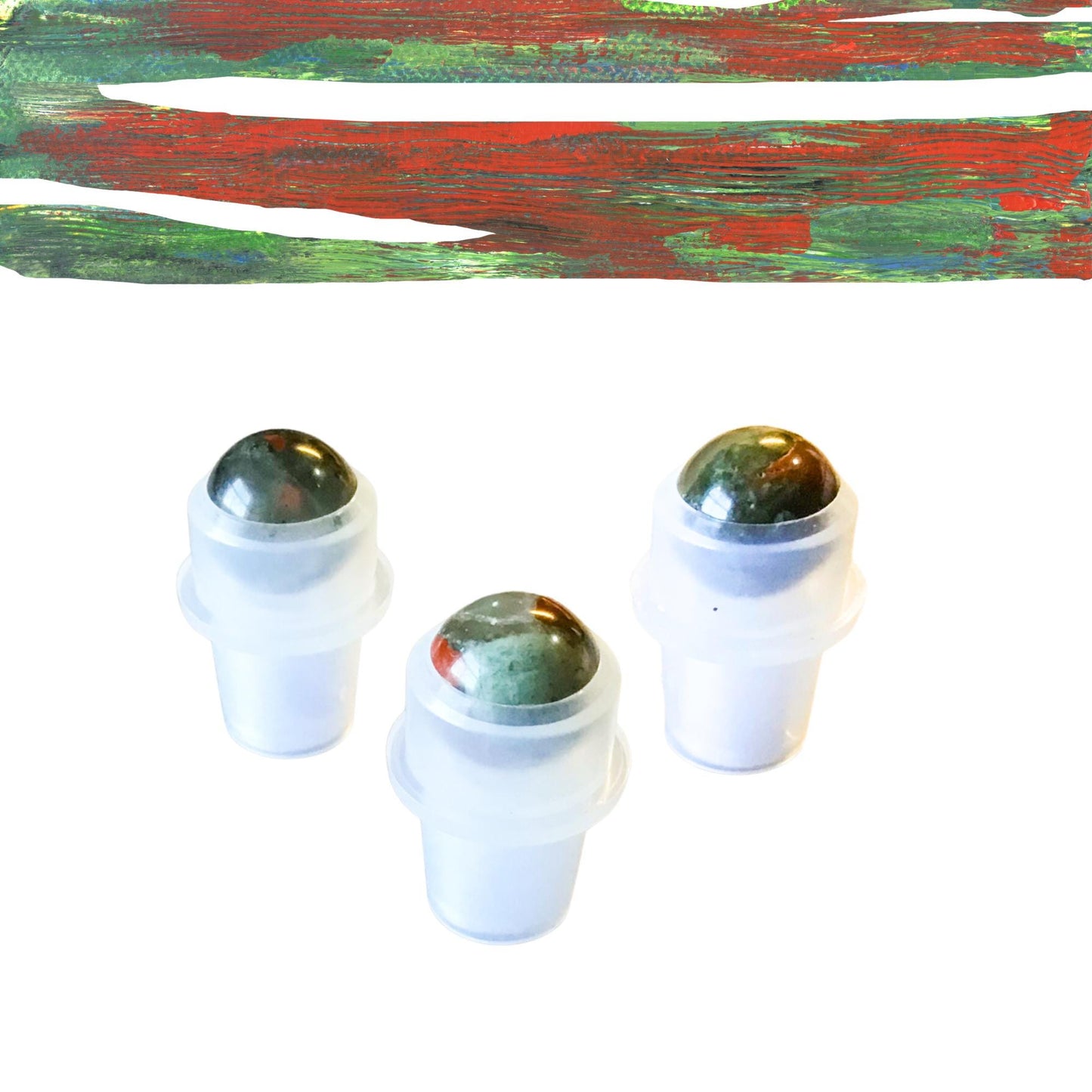 African Bloodstone Gemstone Rollerball | Strength & Vitality | Fits 5ml and 10ml Roller Bottles