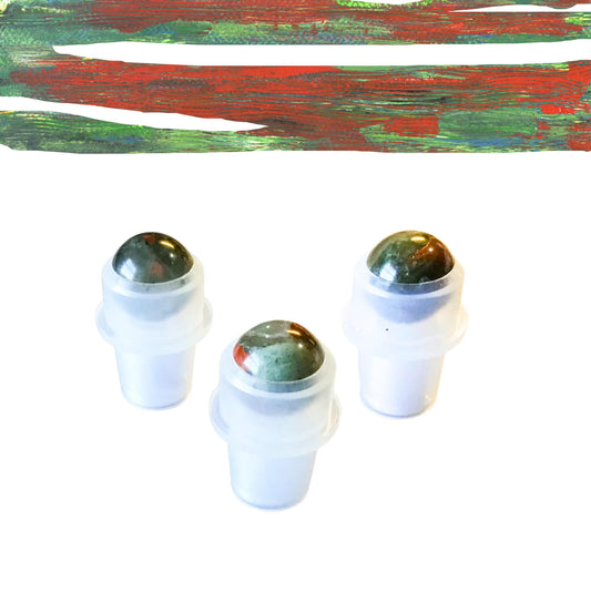 African Bloodstone Gemstone Rollerball | Strength & Vitality | Fits 5ml and 10ml Roller Bottles
