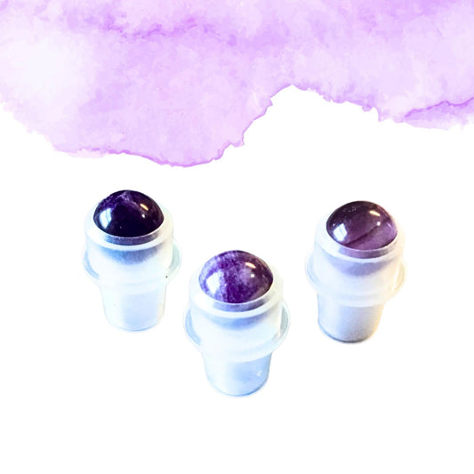 Amethyst Gemstone Rollerball | Calm & Spiritual Balance | Fits 5ml and 10ml Roller Bottles
