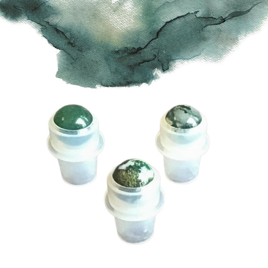 Moss Agate Gemstone Rollerball | Growth & Balance | Fits 5ml and 10ml Roller Bottles