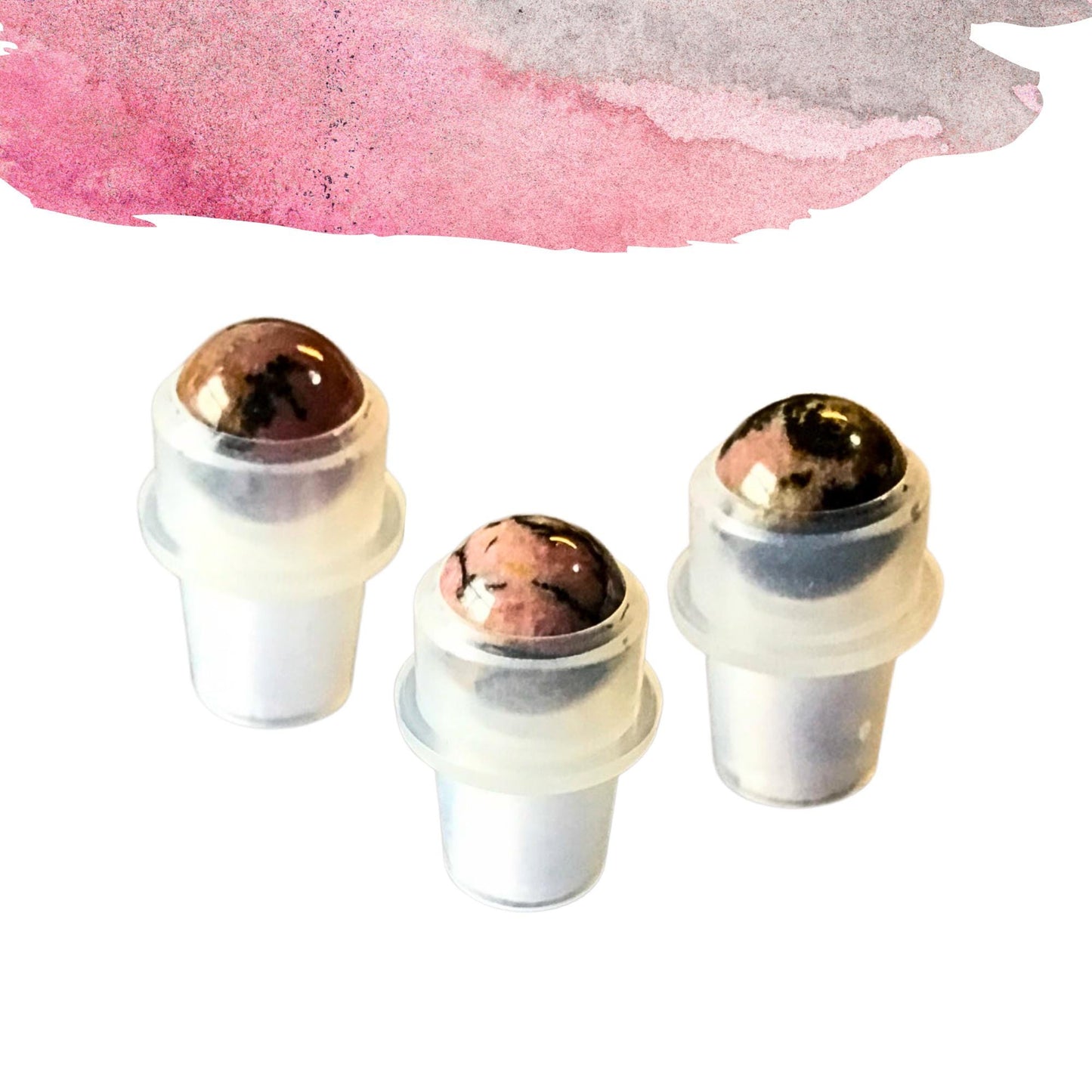 Rhodonite Gemstone Rollerball | Emotional Healing & Balance | Fits 5ml and 10ml Roller Bottles