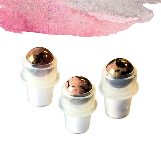 Rhodonite Gemstone Rollerball | Emotional Healing & Balance | Fits 5ml and 10ml Roller Bottles