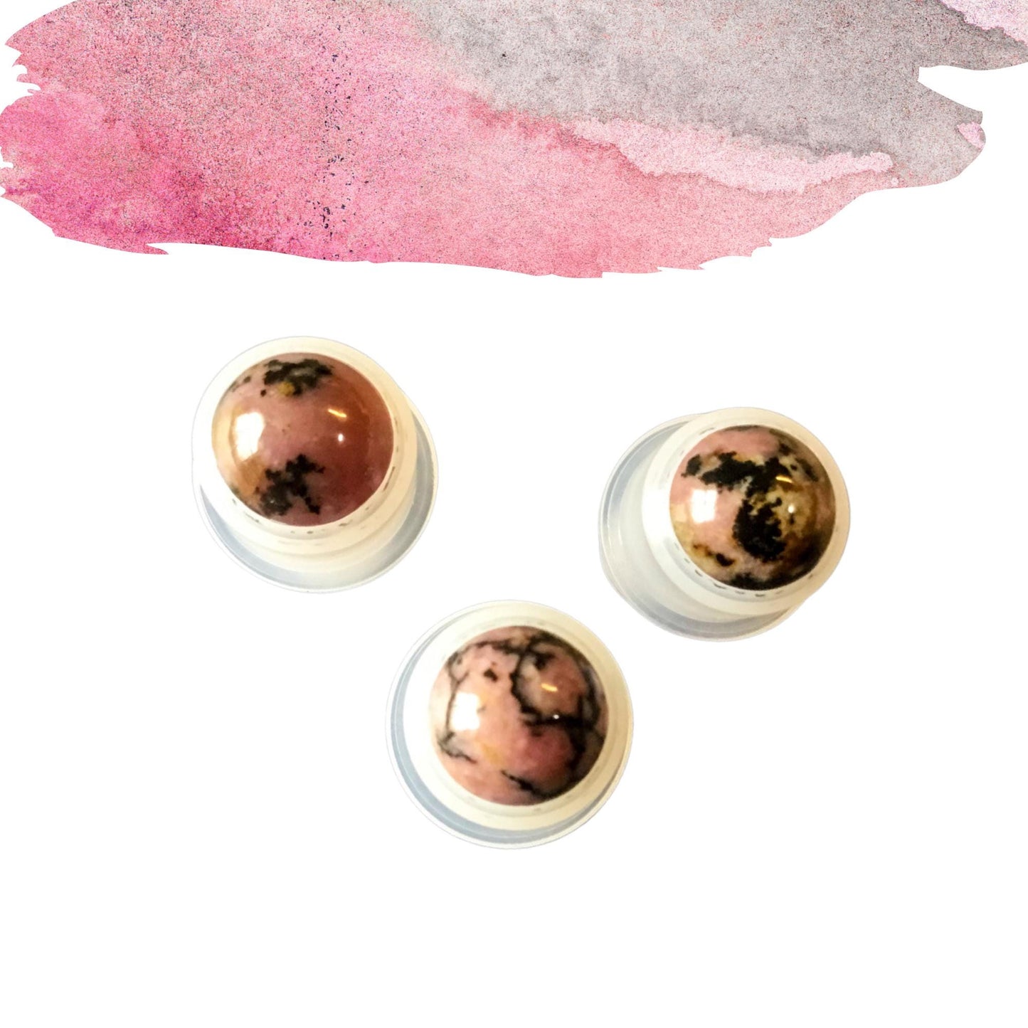 Rhodonite Gemstone Rollerball | Emotional Healing & Balance | Fits 5ml and 10ml Roller Bottles