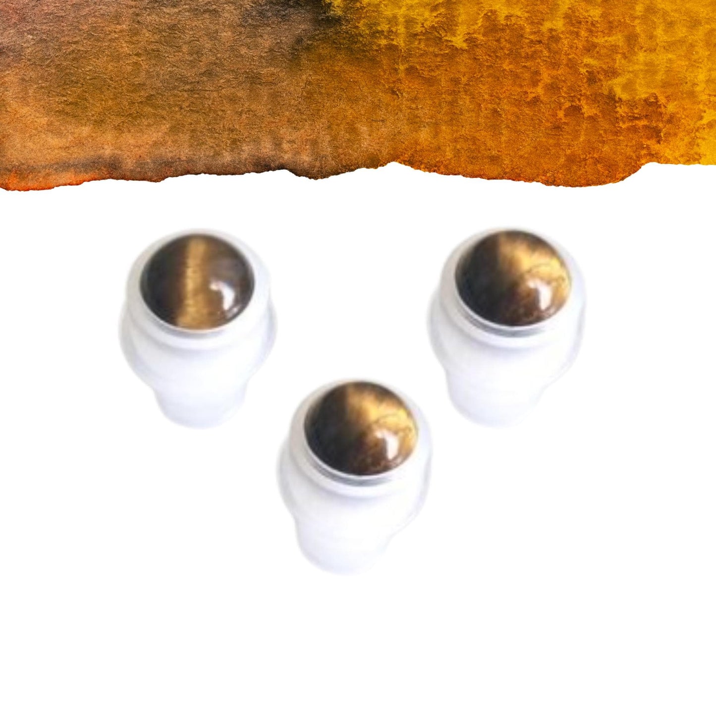 Tiger Eye Gemstone Rollerball | Confidence & Courage | Fits 5ml and 10ml Roller Bottles