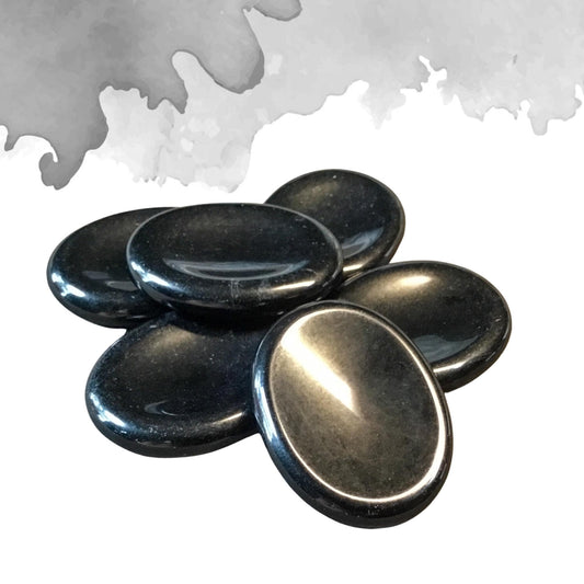 BLACK OBSIDIAN Worry Stone, Calming and Anxiety Relief Stone, Thumb Stone, Fidget and Meditation Crystal ‚Äì Reiki Enhanced