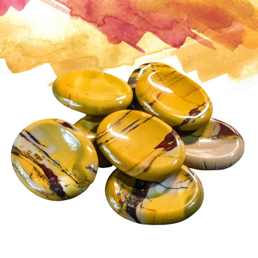 MOOKAITE Worry Stone, Calming and Anxiety Relief Stone, Thumb Stone, Fidget and Meditation Crystal ‚Äì Reiki Enhanced