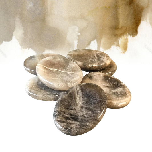SMOKEY QUARTZ Worry Stone, Calming and Anxiety Relief Stone, Thumb Stone, Fidget and Meditation Crystal ‚Äì Reiki Enhanced