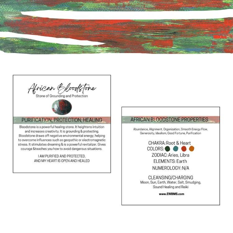 AFRICAN BLOODSTONE Worry Stone, Calming and Anxiety Relief Stone, Thumb Stone, Fidget and Meditation Crystal ‚Äì Reiki Enhanced