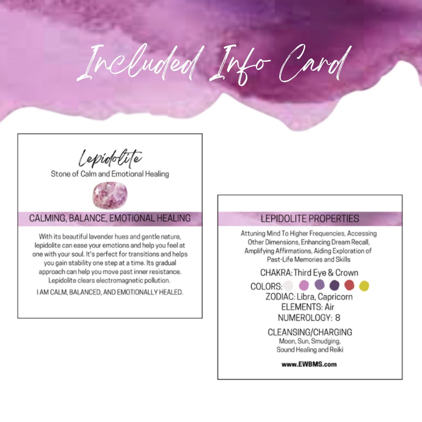 LEPIDOLITE 20mm Spheres - 1 or Sets ‚Äì Pocket Crystal Ball with Gemstone Info Card for Energy Work, Meditation, Decor & Gifts