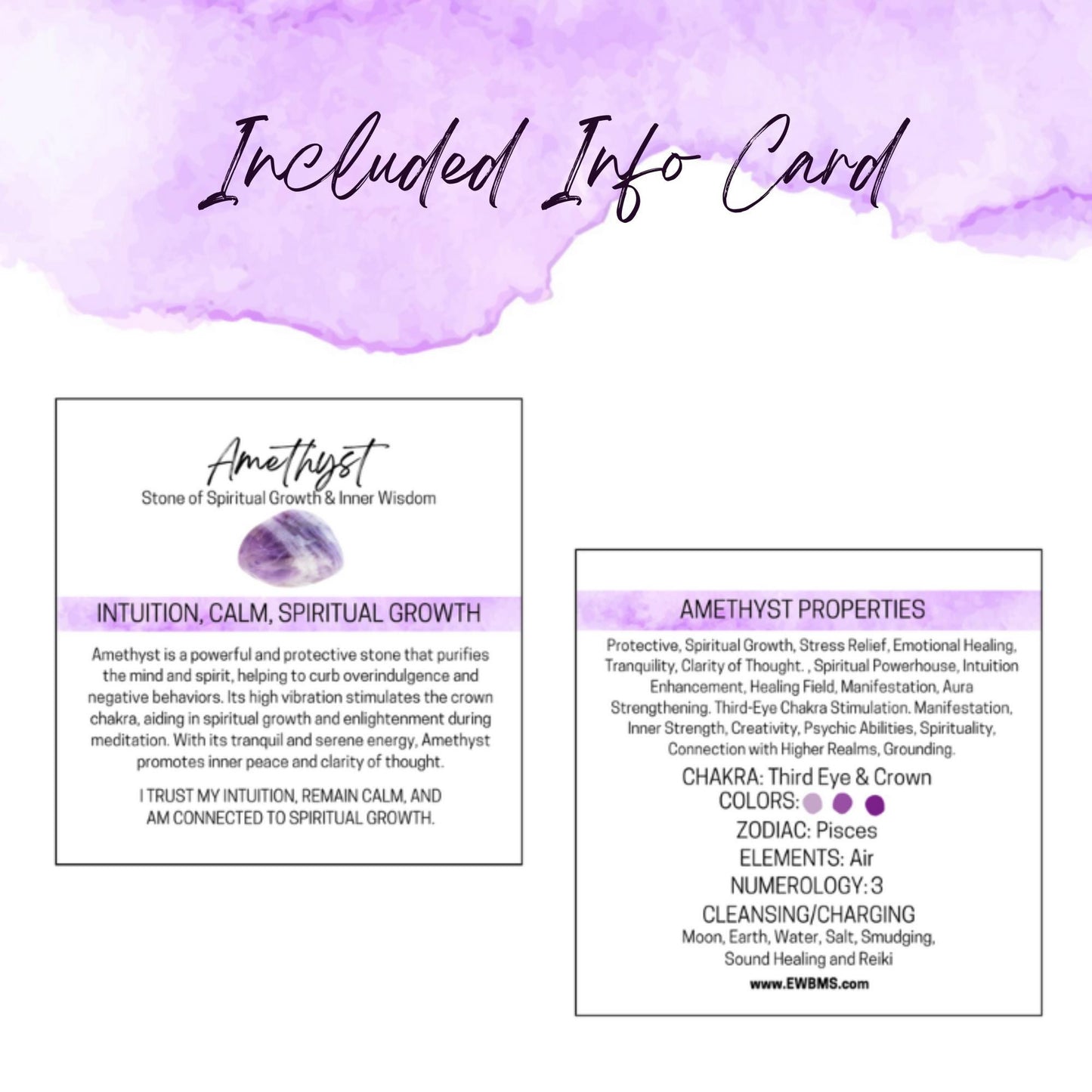 AMETHYST 20mm Spheres - 1 or Sets ‚Äì Pocket Crystal Ball with Gemstone Info Card for Energy Work, Meditation, Decor & Gifts