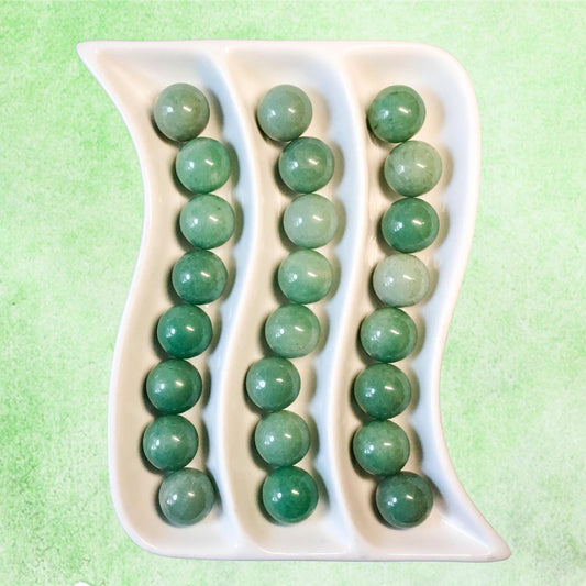 GREEN AVENTURINE 20mm Spheres - 1 or Sets ‚Äì Pocket Crystal Ball with Gemstone Info Card for Energy Work, Meditation, Decor & Gifts