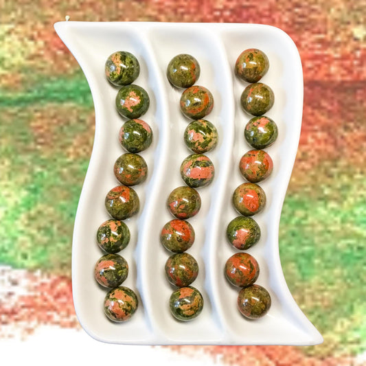 UNAKITE 20mm Sphere - 1 or Sets ‚Äì Pocket Crystal Ball with Gemstone Info Card for Energy Work, Meditation, Decor & Gifts
