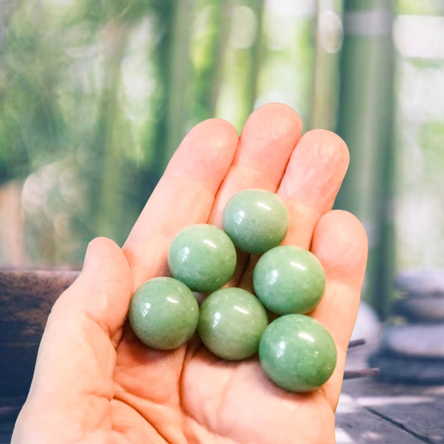 GREEN AVENTURINE 20mm Spheres - 1 or Sets ‚Äì Pocket Crystal Ball with Gemstone Info Card for Energy Work, Meditation, Decor & Gifts