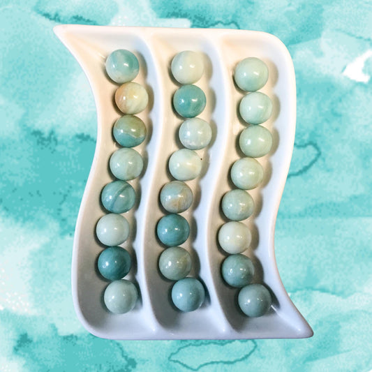 AMAZONITE 20mm Spheres - 1 or Sets ‚Äì Pocket Crystal Ball with Gemstone Info Card for Energy Work, Meditation, Decor & Gifts
