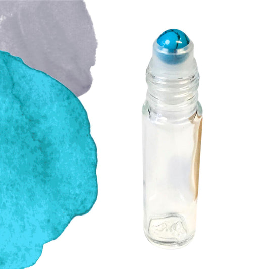 Turquoise Howlite Gemstone Roller Bottle, Calm & Communication, Crystal Rollerball, 5ml or 10ml